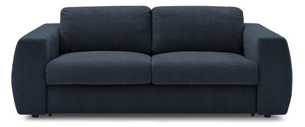 Тъмносин шенилов диван за ежедневно спане/сгъваем 220 cm Hugo – Bobochic Paris
