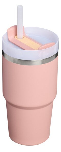 Прасковен термос със сламка от неръждаема стомана 600 ml Quencher H2.O FlowState™ Tumble Peach Rose – Stanley
