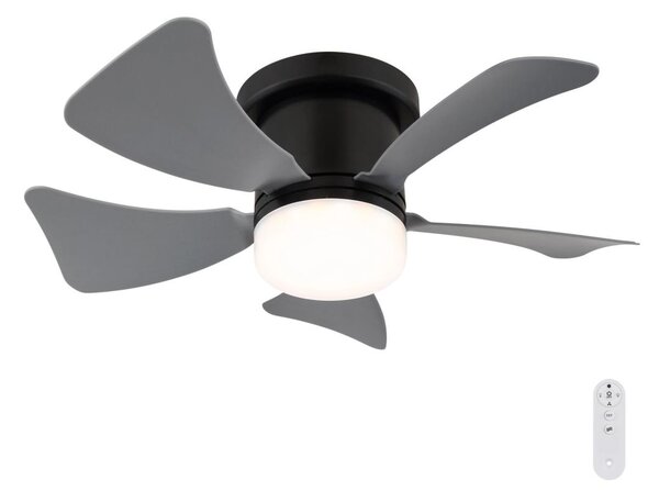 Globo 03609A - LED регулируем вентилатор HINES LED/10W/230V + DO сив
