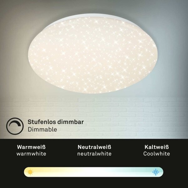 Briloner 3373-016 -LED димируема таванна лампа STARRY LED/15W/230V 3000-6500K + дистанционно управление