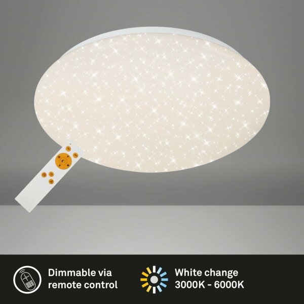 Briloner 3373-016 -LED димируема таванна лампа STARRY LED/15W/230V 3000-6500K + дистанционно управление