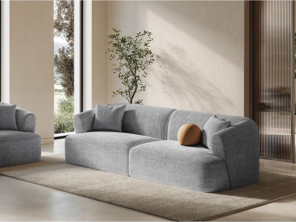 Светлосив диван от рипсено кадифе 255 cm Campi – Cosmopolitan Design
