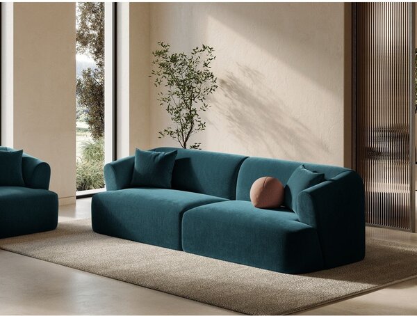 Кадифен диван в петролен цвят 255 cm Campi – Cosmopolitan Design