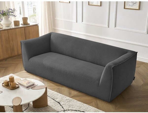 Тъмносив диван от рипсено кадифе 242 cm Giorgia – Bobochic Paris