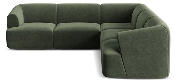 Зелен кадифен ъглов диван Campi – Cosmopolitan Design