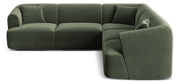 Зелен кадифен ъглов диван Campi – Cosmopolitan Design