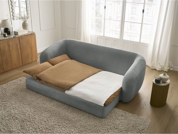 Тъмносив шенилов сгъваем диван 228 cm Neyo – Bobochic Paris