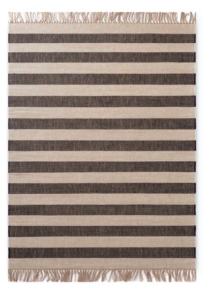Черен/кремав двустранен/ръчно изработен ютен килим 120x170 cm Playa – Hanse Home