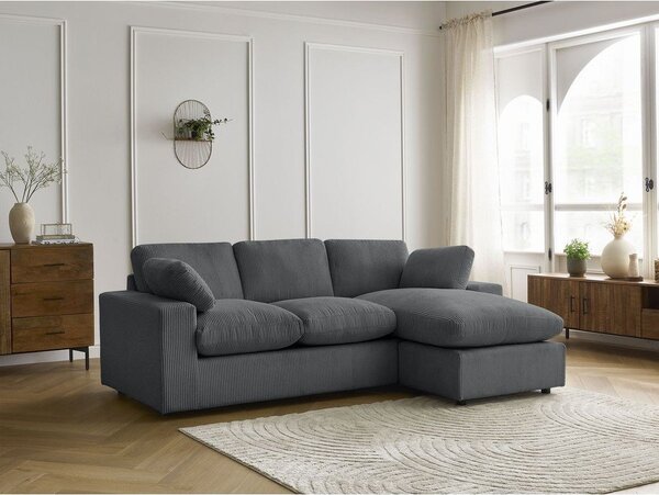 Тъмносив ъглов диван от рипсено кадифе Belair – Bobochic Paris