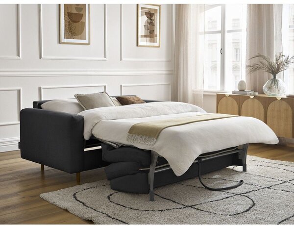 Черен диван за ежедневно спане/сгъваем 200 cm Cocoone – Bobochic Paris