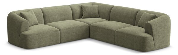 Зелен ъглов диван от рипсено кадифе Campi – Cosmopolitan Design