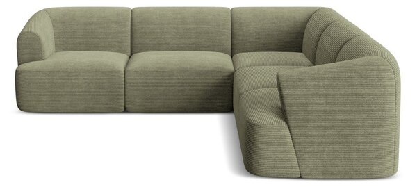 Зелен ъглов диван от рипсено кадифе Campi – Cosmopolitan Design