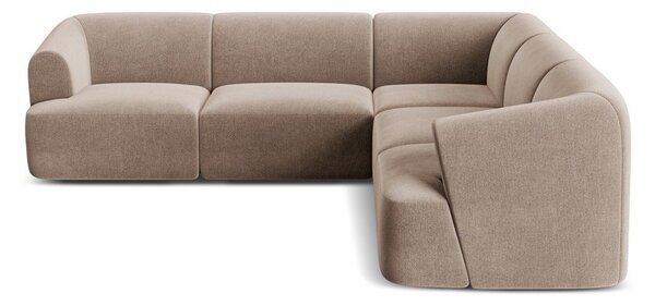 Светлокафяв кадифен ъглов диван Campi – Cosmopolitan Design