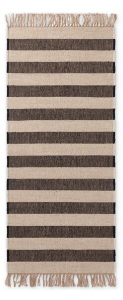 Черна/кремава двустранна/ръчно изработена ютена пътека 80x200 cm Playa – Hanse Home