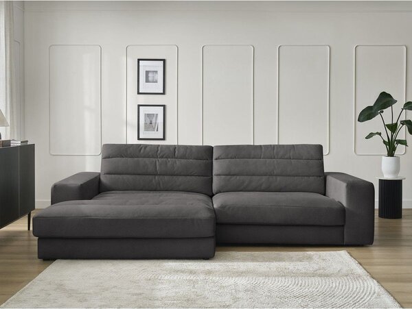Антрацитен кадифен ъглов диван (ляв ъгъл) Sierra – Bobochic Paris