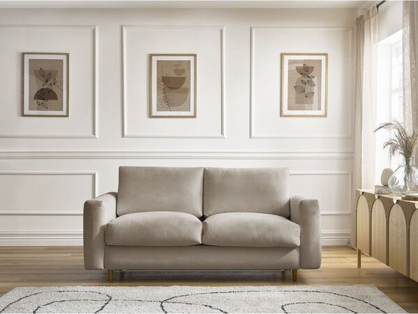 Кафяво-сив диван за ежедневно спане/сгъваем 220 cm Cocoone – Bobochic Paris
