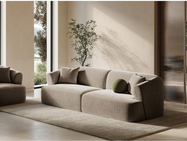 Светлокафяв кадифен диван 255 cm Campi – Cosmopolitan Design
