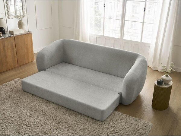 Светлосив шенилов сгъваем диван 228 cm Neyo – Bobochic Paris