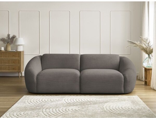 Кафяво-сив диван от рипсено кадифе 250 cm Tina – Bobochic Paris