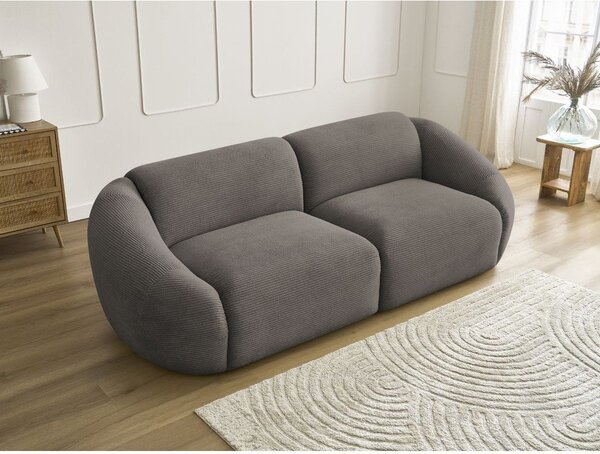 Кафяво-сив диван от рипсено кадифе 250 cm Tina – Bobochic Paris