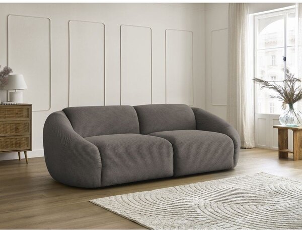 Кафяво-сив диван от рипсено кадифе 250 cm Tina – Bobochic Paris