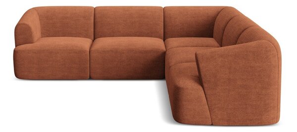 Теракотен ъглов диван от рипсено кадифе Campi – Cosmopolitan Design