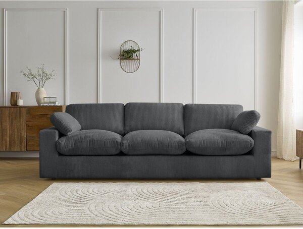 Тъмносив диван от рипсено кадифе 250 cm Belair – Bobochic Paris