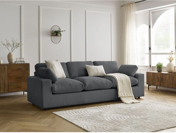 Тъмносив диван от рипсено кадифе 250 cm Belair – Bobochic Paris