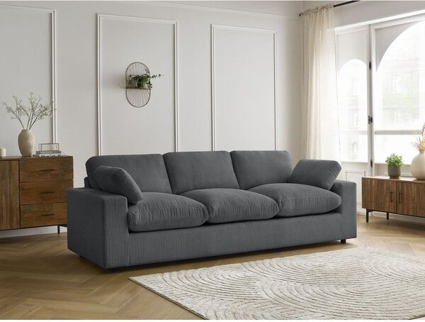 Тъмносив диван от рипсено кадифе 250 cm Belair – Bobochic Paris