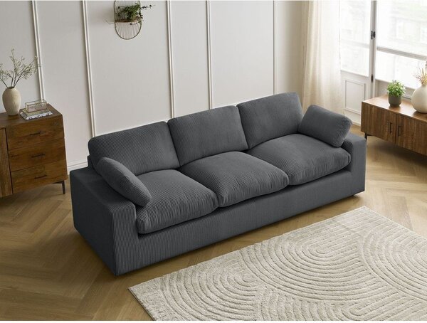 Тъмносив диван от рипсено кадифе 250 cm Belair – Bobochic Paris
