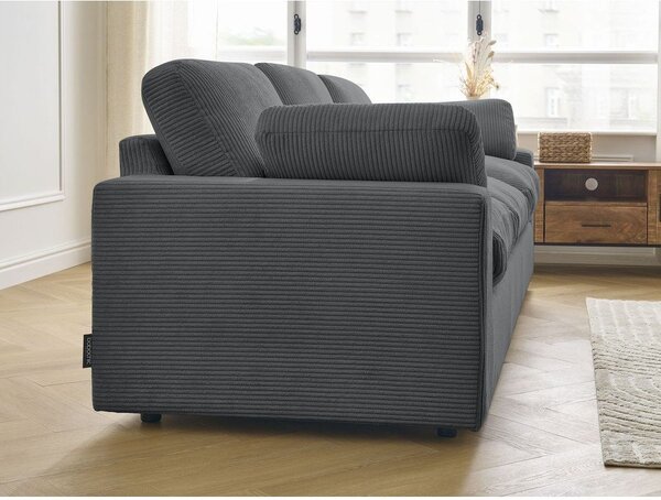 Тъмносив диван от рипсено кадифе 250 cm Belair – Bobochic Paris
