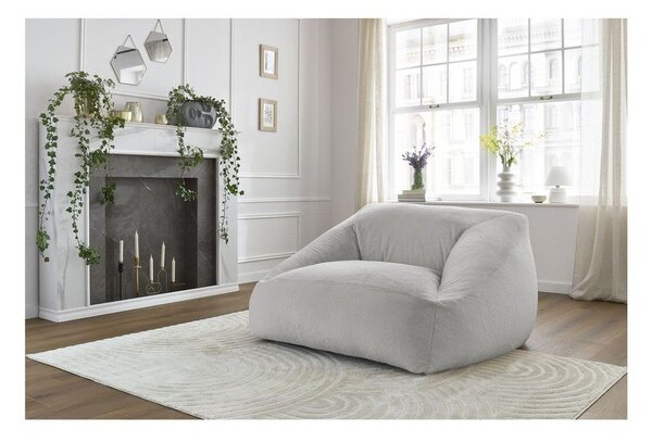 Светлосив пуф от изкуствен косъм Lilibet – Bobochic Paris