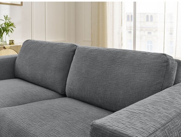 Тъмносив шенилов диван за ежедневно спане/сгъваем 220 cm Hugo – Bobochic Paris