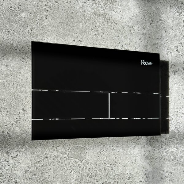 Бутон за тоалетна K011A-Q и Slim024N Rea T Black Glass