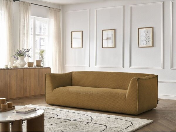 Диван от рипсено кадифе в цвят горчица 242 cm Giorgia – Bobochic Paris