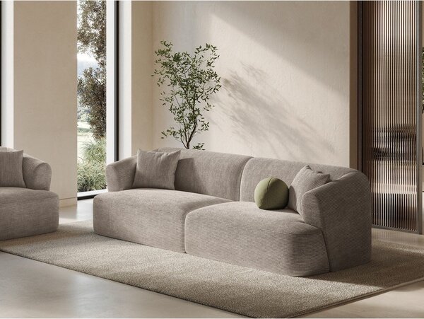 Светлокафяв диван от рипсено кадифе 255 cm Campi – Cosmopolitan Design