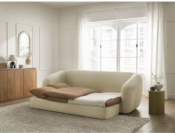 Кафяво-сив шенилов сгъваем диван 228 cm Neyo – Bobochic Paris