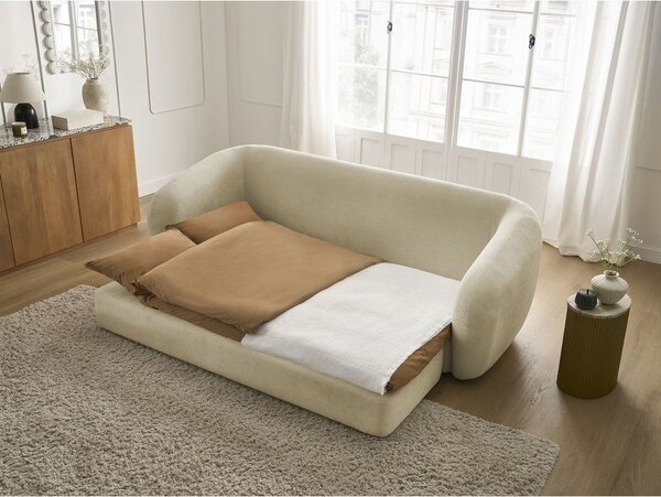 Кафяво-сив шенилов сгъваем диван 228 cm Neyo – Bobochic Paris