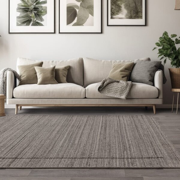 Сив ръчно изработен вълнен килим 120x170 cm Larson – Asiatic Carpets