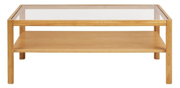 Масичка за кафе със стъклен плот в естествен цвят 60x110 cm Lourmarin – House Nordic