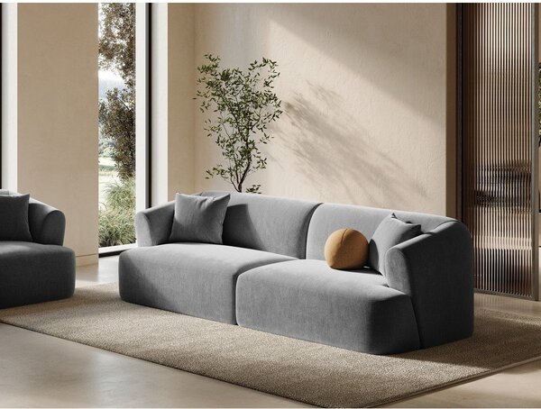 Светлосив кадифен диван 255 cm Campi – Cosmopolitan Design