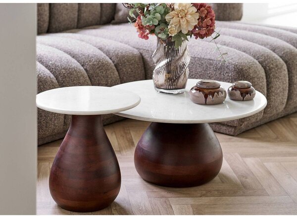 Кръгла странична масичка с мраморна плоча ø 40 cm Heide – House Nordic