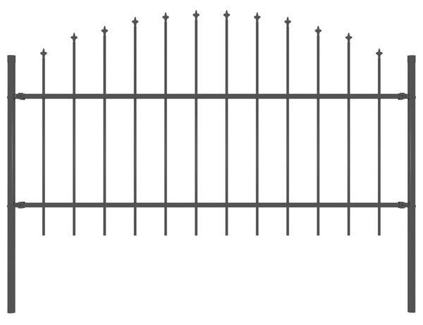 Sonata Градинска ограда с пики (1-1,25)x1,7 м стомана черна