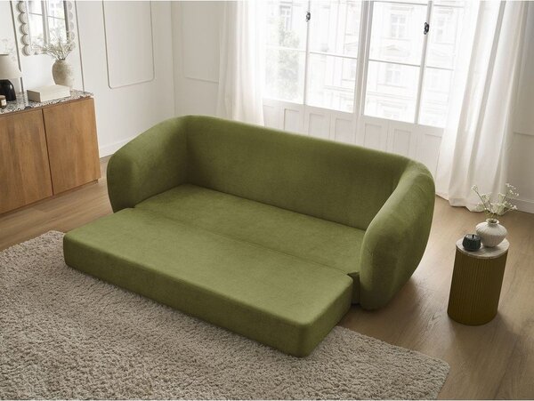 Зелен шенилов сгъваем диван 228 cm Neyo – Bobochic Paris