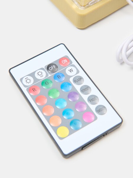 Sinsay - RGB LED декоративна настолна лампа във формата на куб с ефект на течаща вода - clear