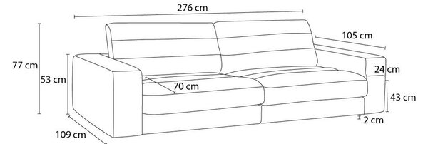 Кафяво-сив кадифен диван 276 cm Sierra – Bobochic Paris