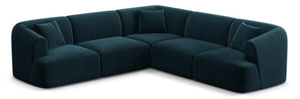 Кадифен ъглов диван в петролен цвят Campi – Cosmopolitan Design