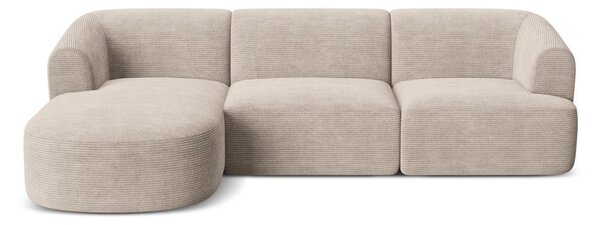 Светлокафяв ъглов диван от рипсено кадифе (ляв ъгъл) Campi – Cosmopolitan Design