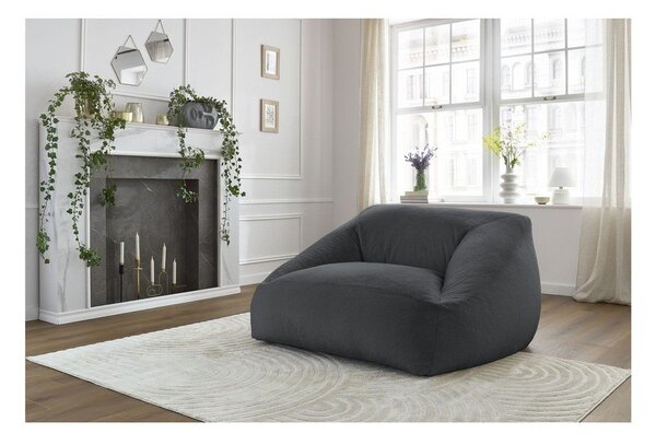 Тъмносив пуф от изкуствен косъм Lilibet – Bobochic Paris