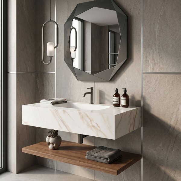 Стенна мивка REA Aresa Grey Gold 80